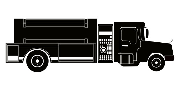 孤立的救火车轮廓图片下载