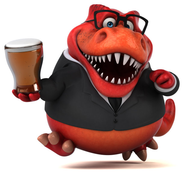 有趣的Trex - 3D插图图片下载