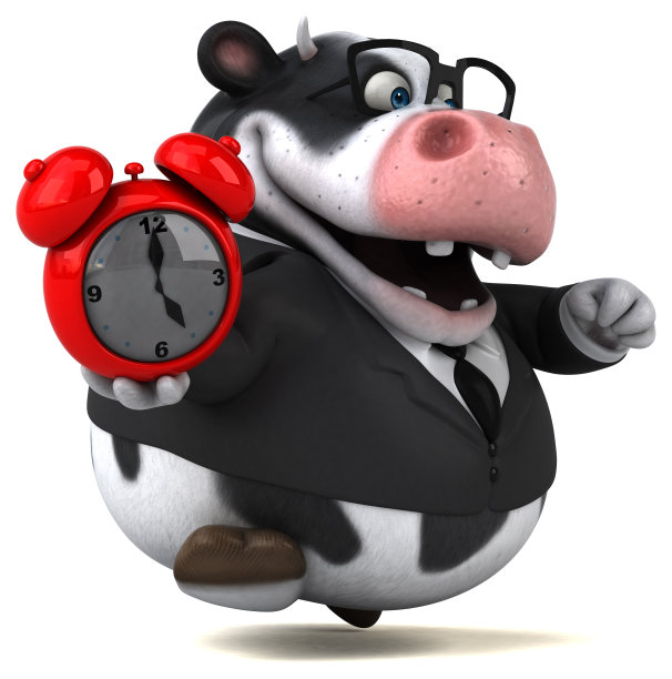 有趣的牛- 3D插图图片下载