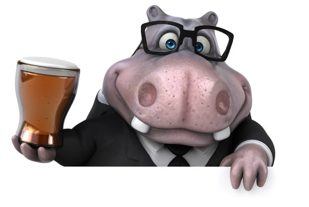 有趣的河马- 3D插图图片下载