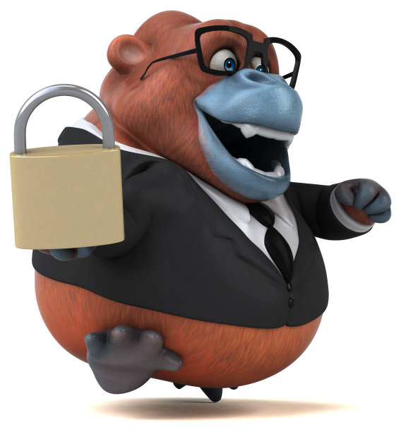 有趣的猩猩Outan - 3D插图图片下载