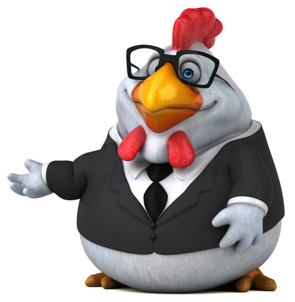 有趣的鸡- 3D插图图片下载