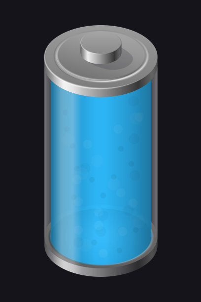 透明玻璃电池。完全充电。蓝色图片下载
