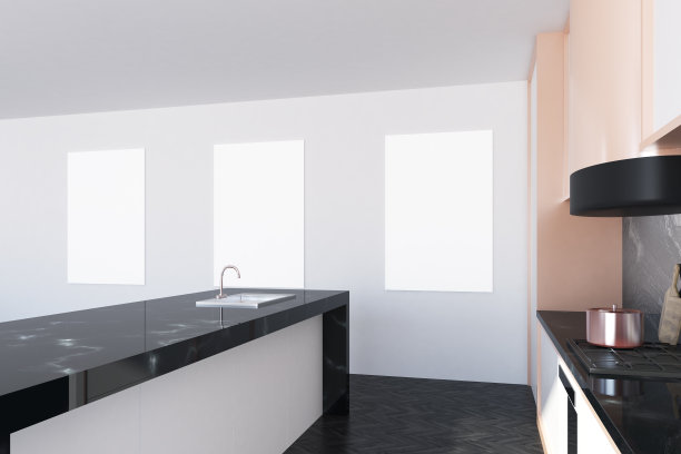 白色的餐厅，海报，台面，侧面图片下载