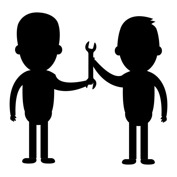 男人用扳手工具孤立图标图片下载