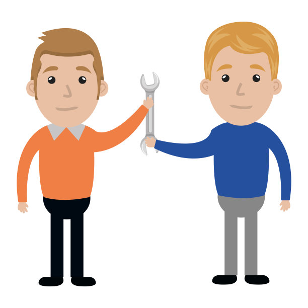 男人用扳手工具孤立图标图片下载