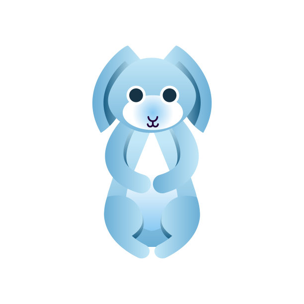 野兔，兔子程式化的几何动物低多边形设计矢量插图图片下载