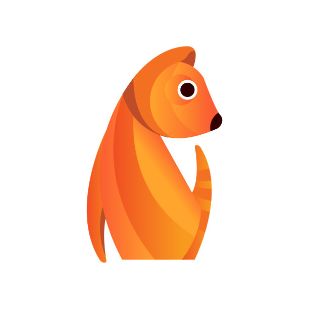 红色松鼠，程式化的几何动物低多边形设计矢量插图图片下载