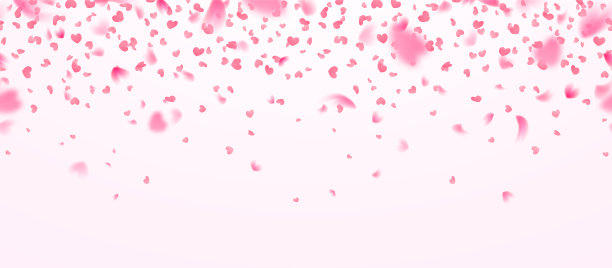 心形的纸屑，花瓣，情人节或妇女节，孤立在透明的背景。图片下载