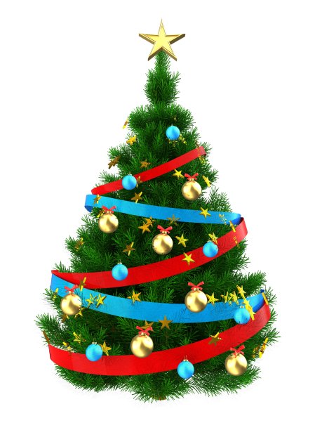 3d深绿色圣诞树图片下载