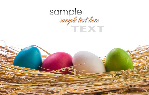 用复活节彩蛋筑巢图片下载