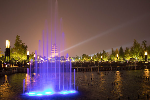 中国西安的喷泉图片下载