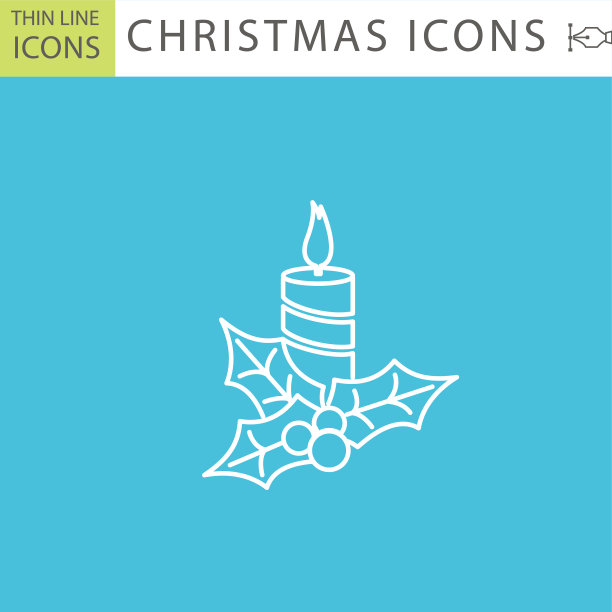 一套细线图标集-圣诞节图片下载