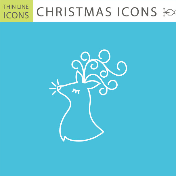 一套细线图标集-圣诞节图片下载