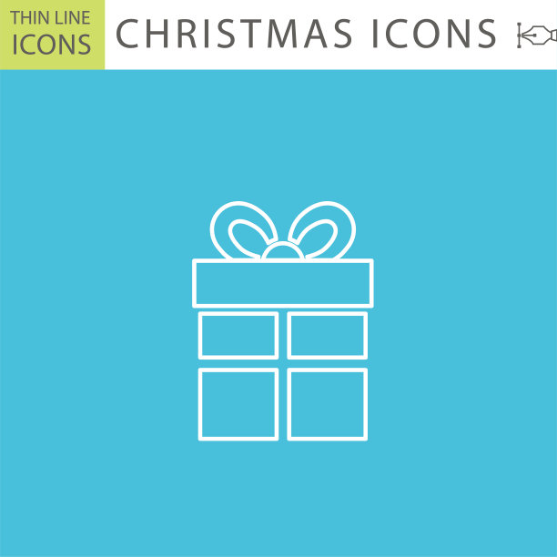 一套细线图标集-圣诞节图片下载