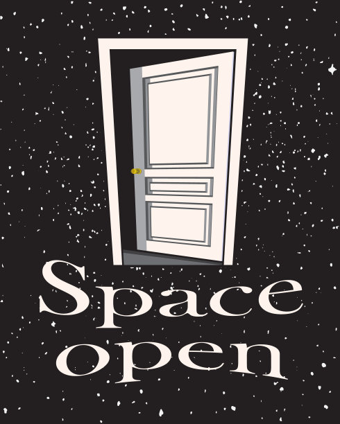 空间开放。通往宇宙和空间的大门。矢量插图。图片下载