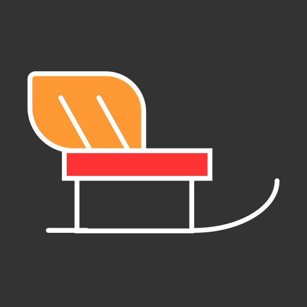 矢量插图的圣诞雪橇图标。图片下载