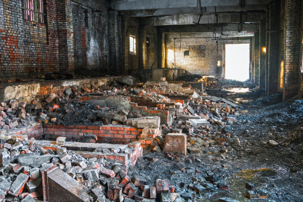 原锅炉的建筑被毁图片下载