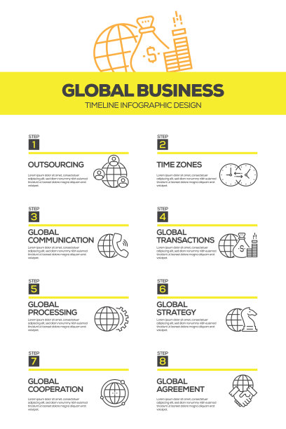 全球商业信息图设计模板图片下载