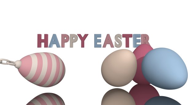 彩色的彩色复活节彩蛋"快乐复活节"的字样图片下载