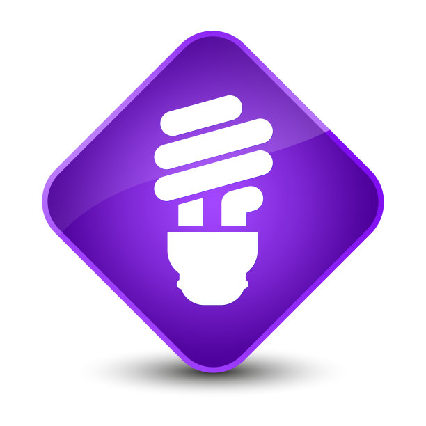 灯泡图标优雅的紫色钻石按钮图片下载