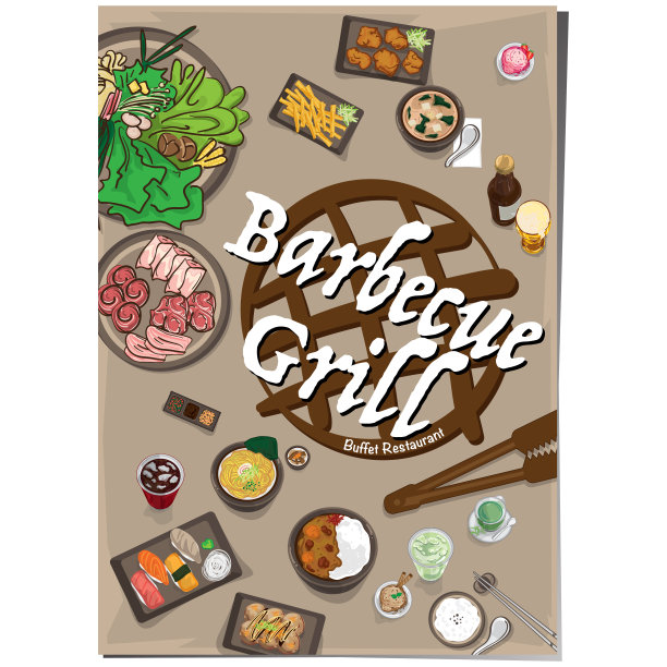 菜单烧烤餐厅模板设计图形对象图片下载