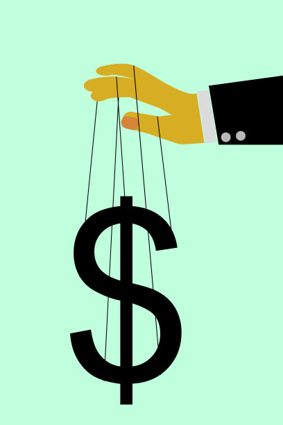 插图:金钱可以控制几乎一切，大手控制美元图片下载