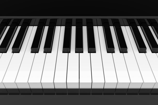 钢琴键盘。3 d渲染。图片下载