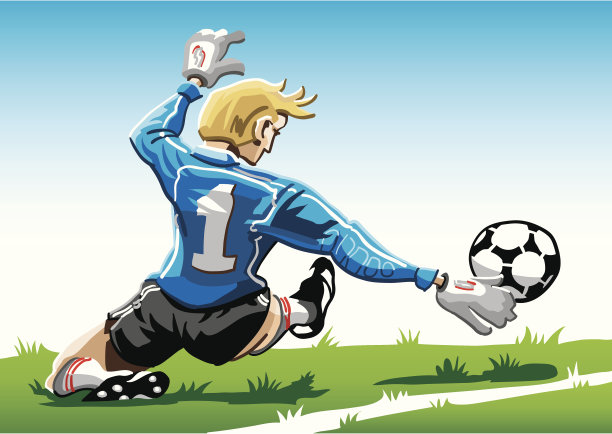 蓝色卡通门将图片下载