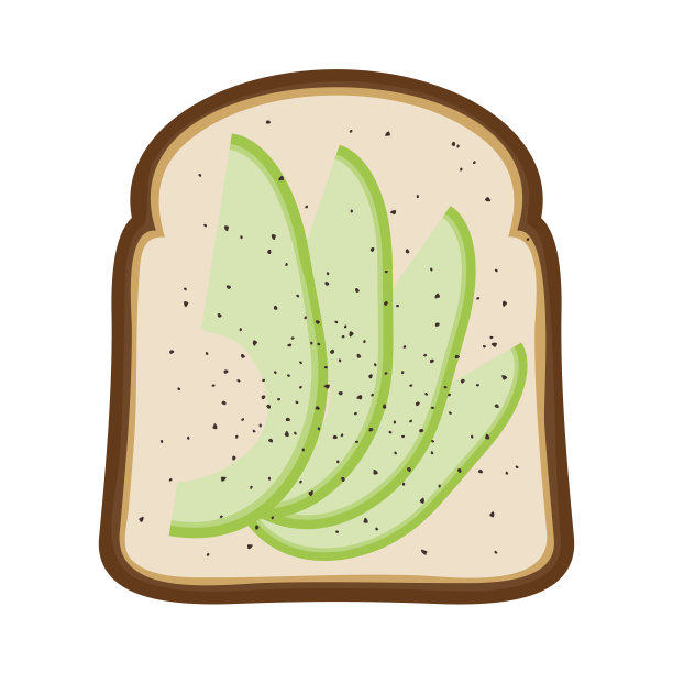 牛油果吐司矢量图图片下载