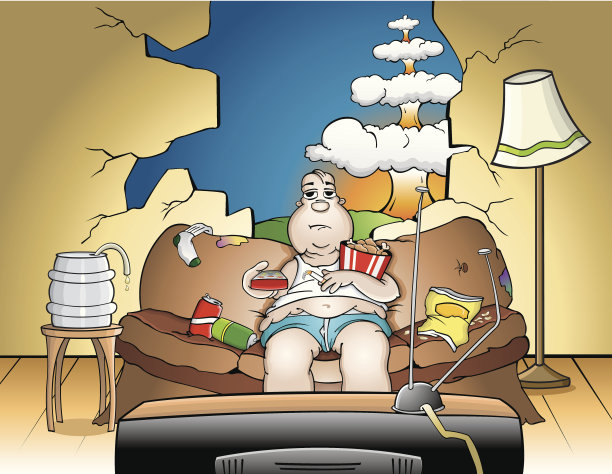 看电视的电视迷图片下载