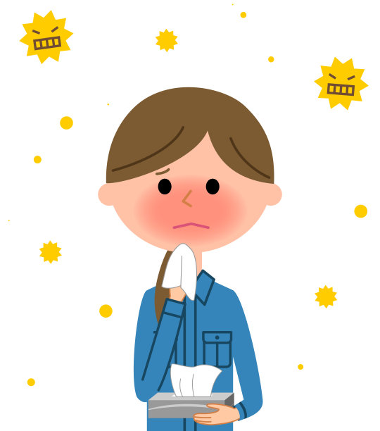 女工人，花粉热图片下载