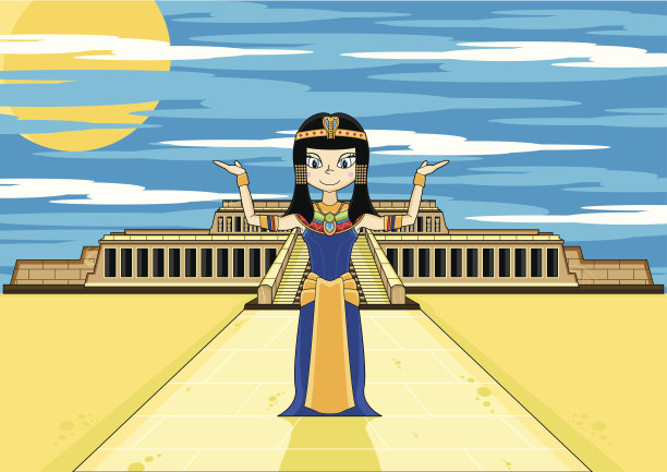 哈特谢普苏特神庙中的埃及女王克利奥帕特拉图片下载