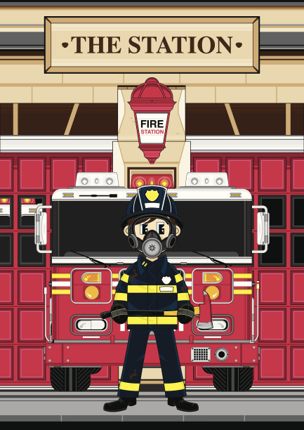 呼吸器消防队员的场景图片下载