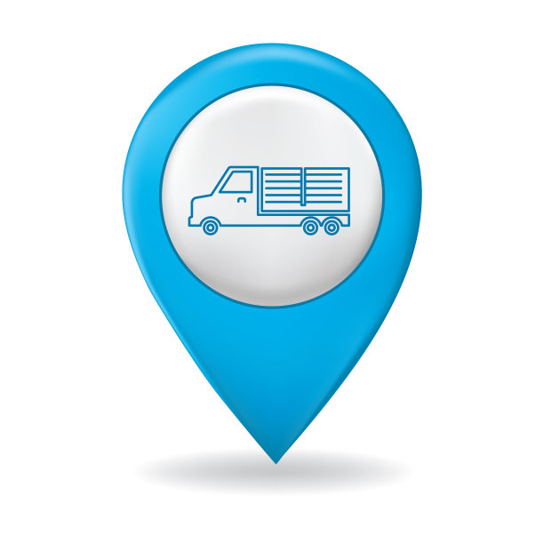 在地图上的细线图标指针引脚-运输图片下载