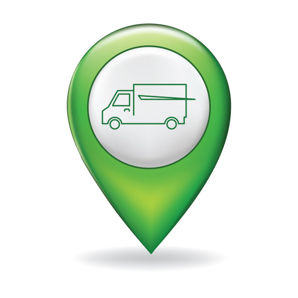 在地图上的细线图标指针引脚-运输图片下载