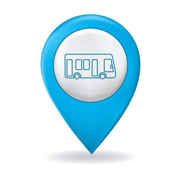 在地图上的细线图标指针引脚-运输图片下载