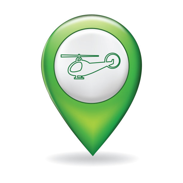 在地图上的细线图标指针引脚-运输图片下载