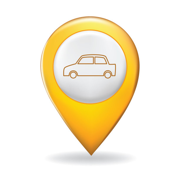 在地图上的细线图标指针引脚-运输图片下载