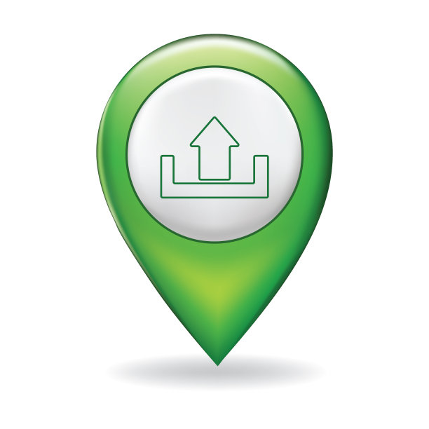 在地图指针大头针上的细线图标-网站元素图片下载