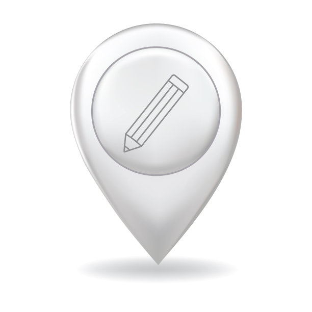在地图指针大头针上的细线图标-网站元素图片下载