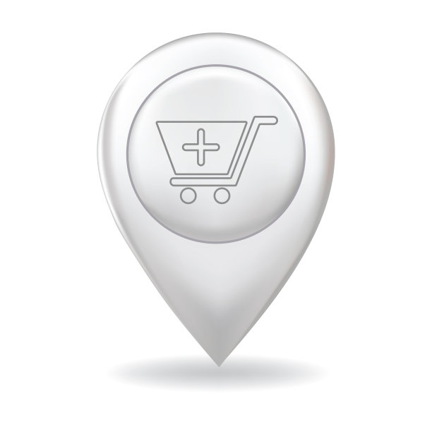 在地图指针大头针上的细线图标-网站元素图片下载