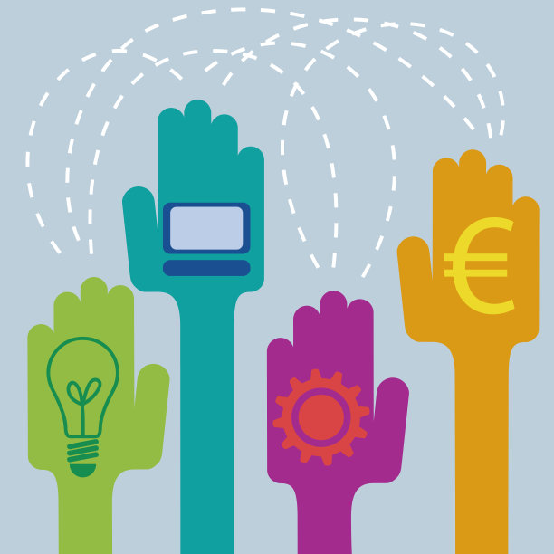 向量团队合作背景。平面设计图片下载