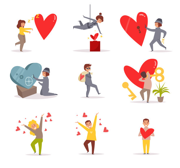 情人节。向量。卡通图片下载