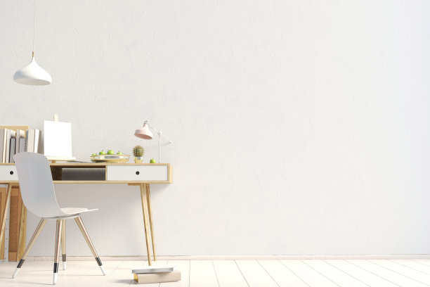 现代对比的室内风格阁楼，一个学习的地方。3 d演示。墙模型图片下载