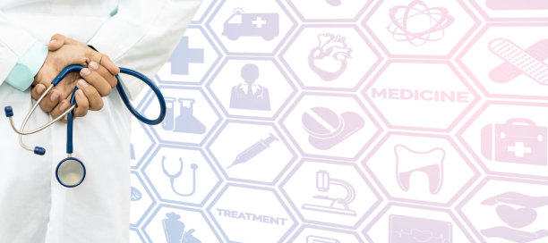 医生在医疗图标背景图片下载