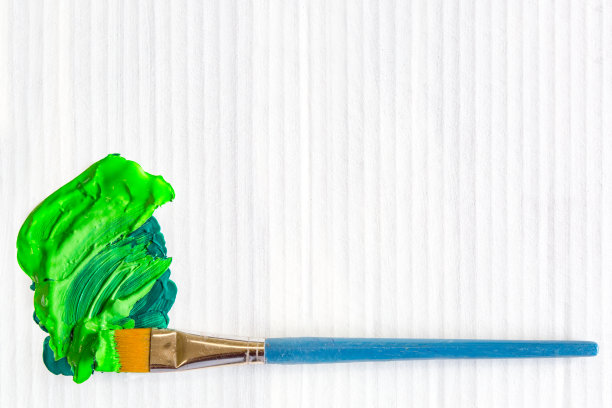 用画笔绘制绿色的白色画布素材图片