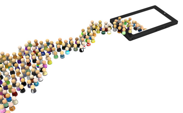 卡通人群，电话坑图片下载