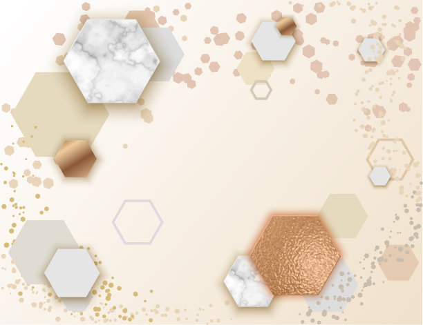 金色背景的宣传册，横幅，邀请大理石纹理在时尚的极简几何风格与六边形，金色梯度，花岗岩，闪光，矢量时尚壁纸图片下载