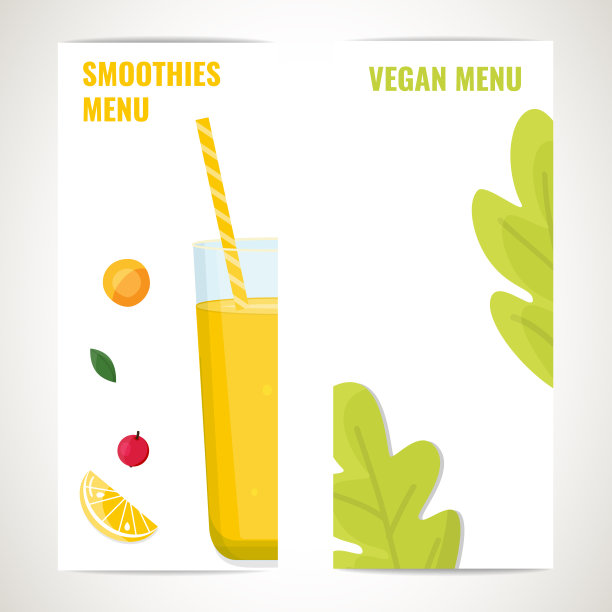 素食和冰沙菜单上的横幅图片下载